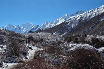 langtang valley with beautiful view  